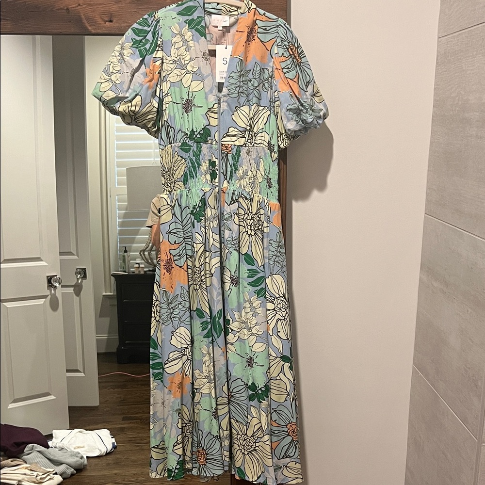 ENTRO Floral Print Women's Dress lined NWT Size small